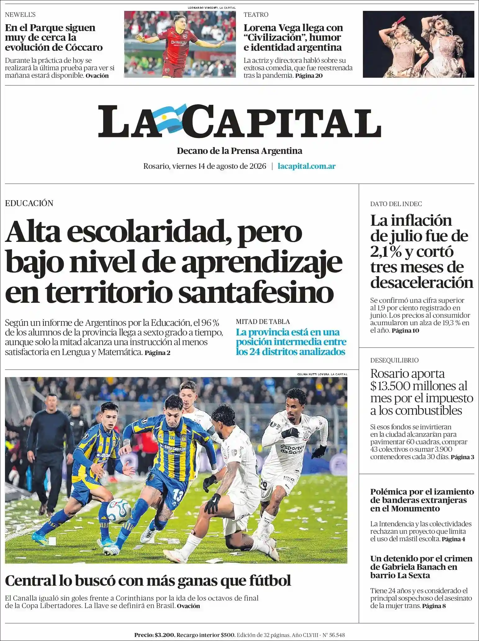 Estudios Max | RADIO CON AGUANTE - Tapa del diario La Capital Rosario