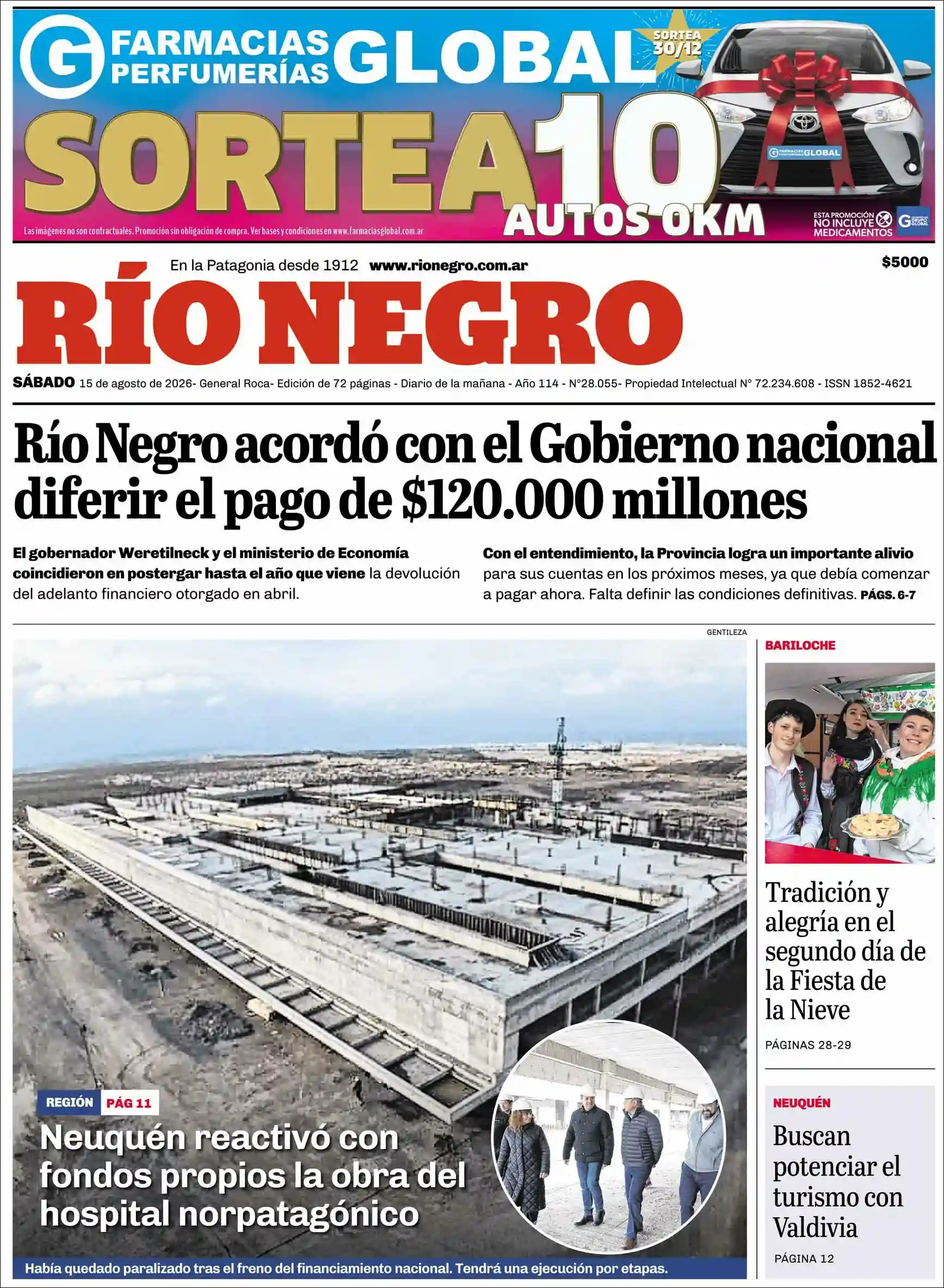 Estudios Max | RADIO CON AGUANTE - Tapa del diario Rio Negro