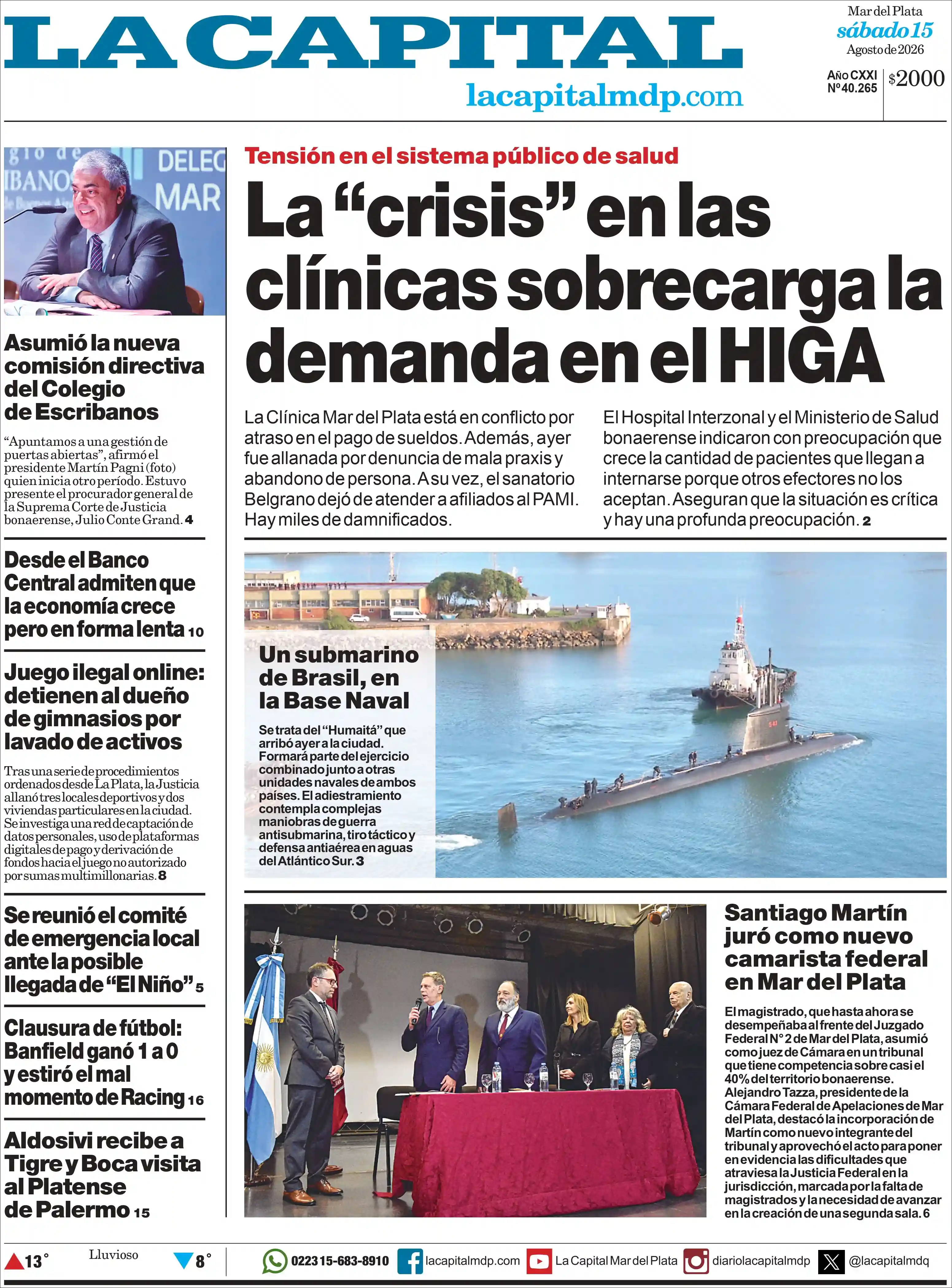 Estudios Max | RADIO CON AGUANTE - Tapa del diario La Capital