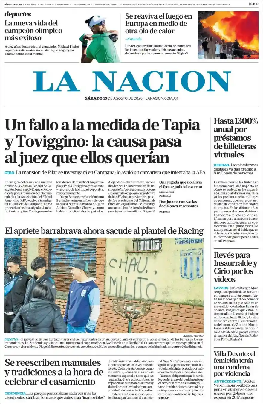 Estudios Max | RADIO CON AGUANTE - Tapa del diario Nacion