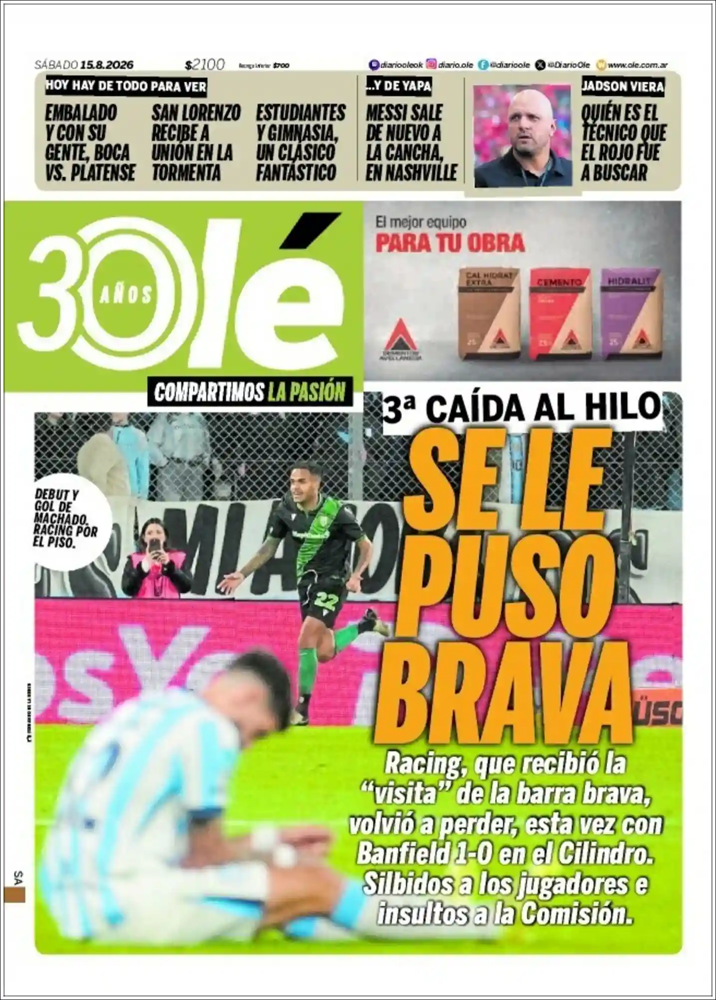 Estudios Max | RADIO CON AGUANTE - Tapa del diario Ole